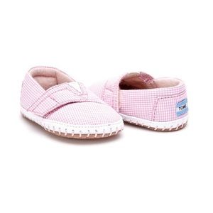 TOMS Crib Alpargata Pink Gingham Infant Shoes